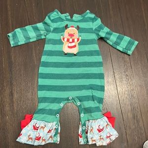 Ricrac & ruffles reindeer romper
